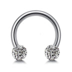 Titanium Septum Ring: Disco Ball Circular Barbell (18G-14G-16G)