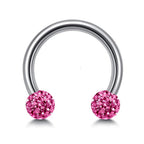 Titanium Septum Ring: Disco Ball Circular Barbell (18G-14G-16G)
