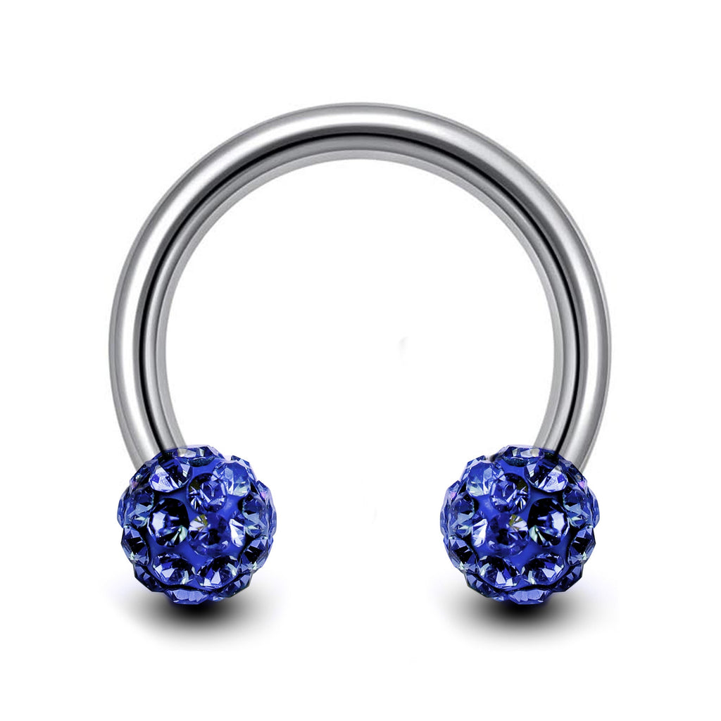 Titanium Septum Ring: Disco Ball Circular Barbell (18G-14G-16G)