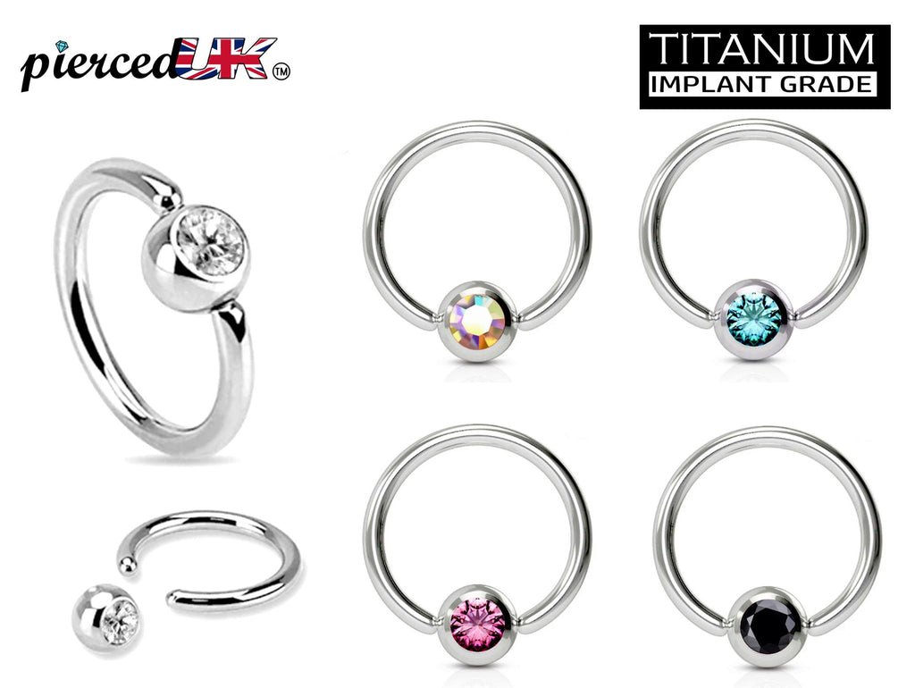 Titanium Nose Ring: Captive Bead Hoop - Septum, Lip, Eyebrow Piercing