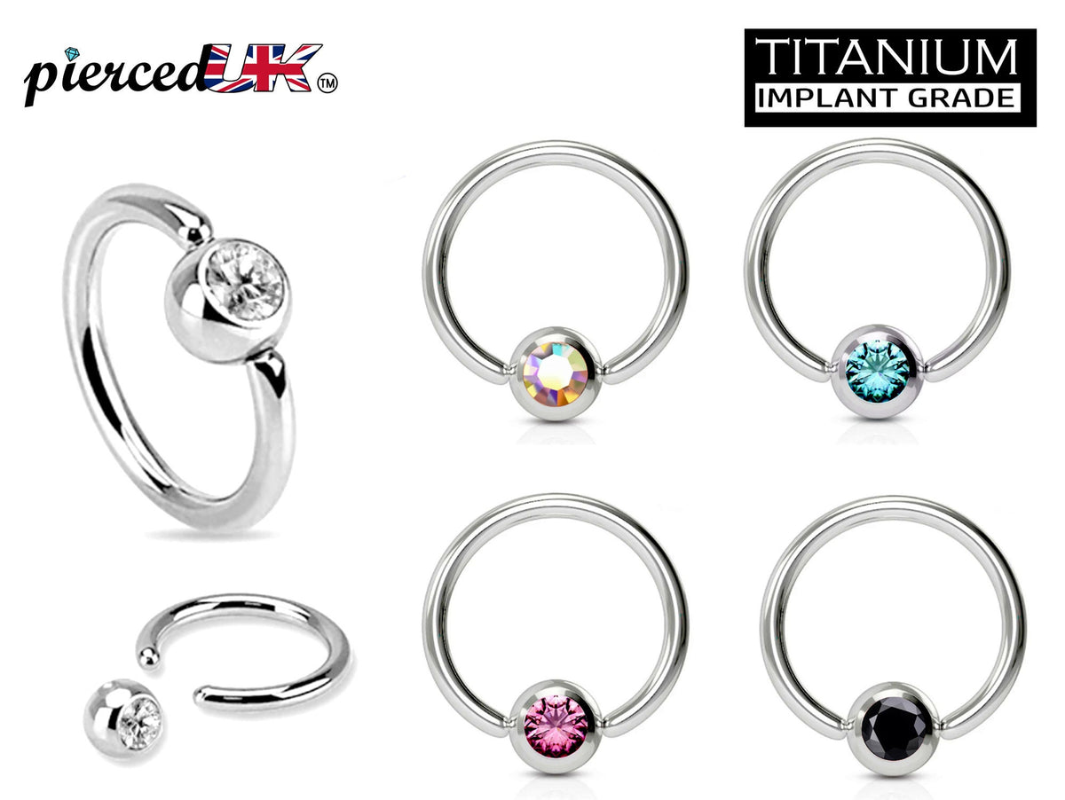 Titanium Nose Ring: Captive Bead Hoop - Septum, Lip, Eyebrow Piercing