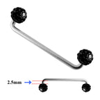 Titanium Dermal Piercing, Staple Barbell - Surface Barbell with Disco Ball Top Gem Multi Crystal