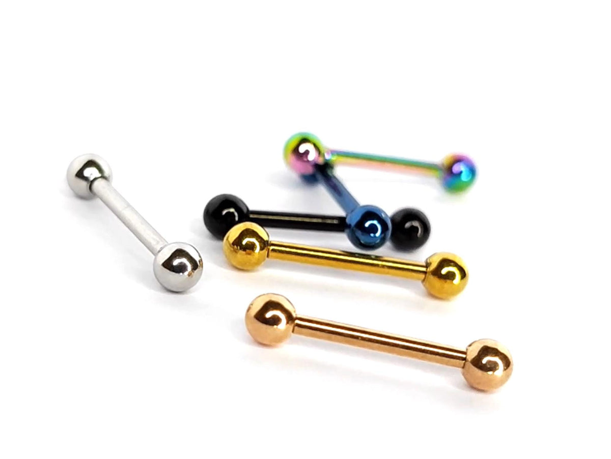 Surgical Steel Nipple Barbell: 16G/14G Straight Piercing Jewelry