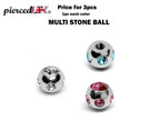 Titanium Crystal Piercing Balls: Lip Labret, Barbell Attachment - 3pcs