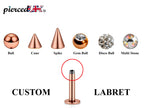Rose Gold Labret Stud: Surgical Steel Lip & Chin Piercing