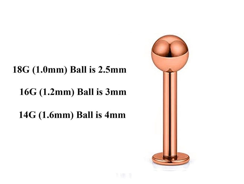 Rose Gold Labret Stud: Surgical Steel Lip & Chin Piercing