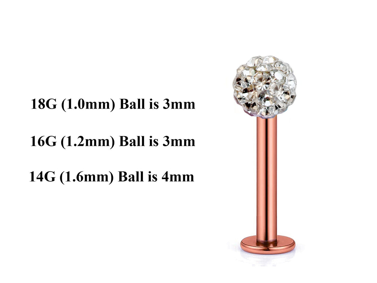 Rose Gold Labret Stud: Surgical Steel Lip & Chin Piercing