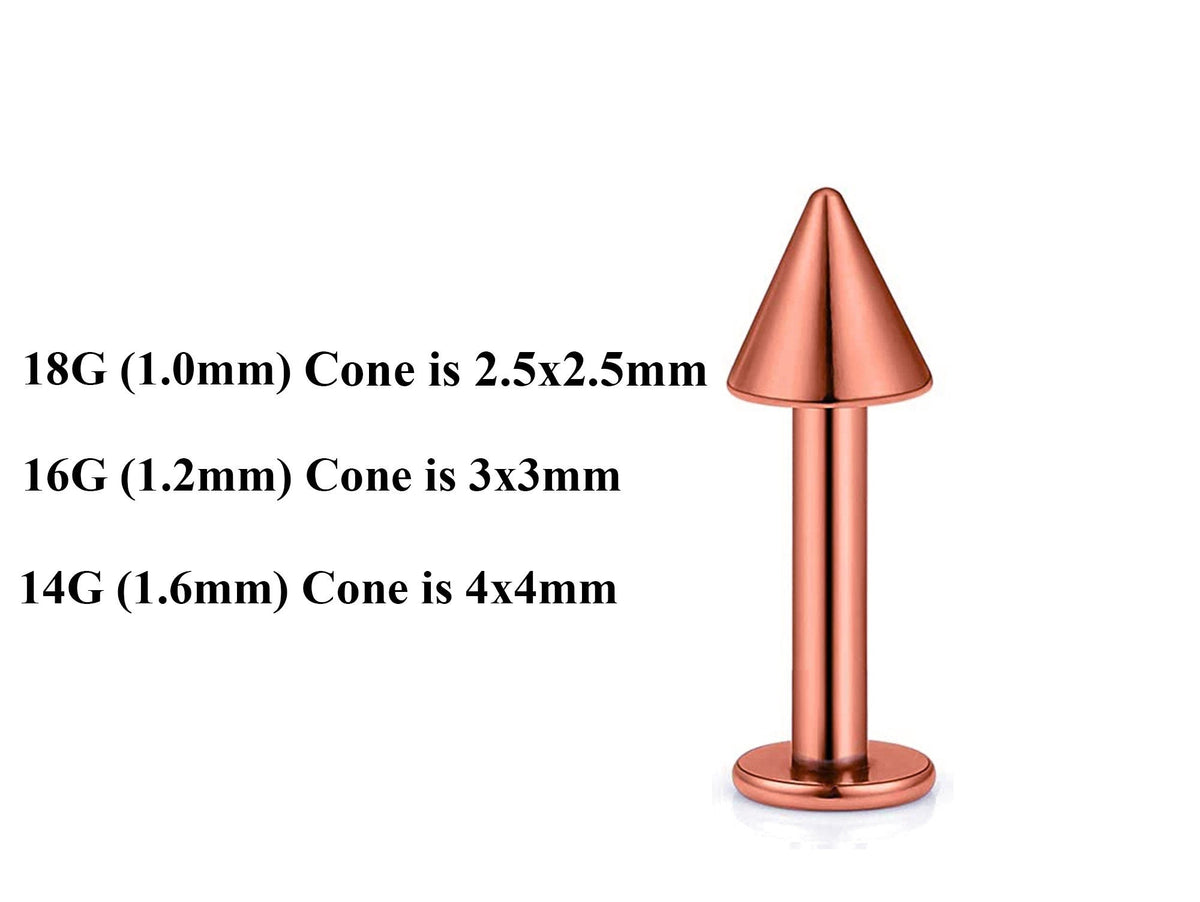 Rose Gold Labret Stud: Surgical Steel Lip & Chin Piercing