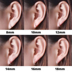 Sterling Silver Hoop Earrings Set: Gold, Rose Gold, 12-16mm (3 Pairs)