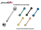 Surgical Steel Industrial Barbell Piercing: 14g/16g/18g, Multiple Colors