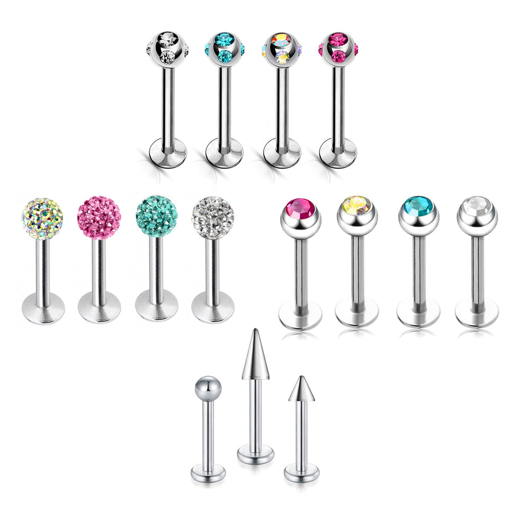Titanium Labret Stud: Custom Lip Piercing, 16g/14g, Spike/Ball