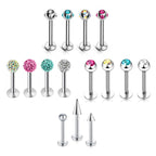 Titanium Labret Stud: Custom Lip Piercing, 16g/14g, Spike/Ball