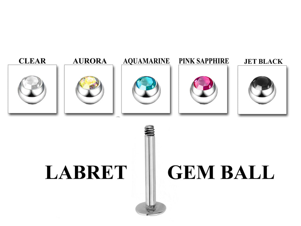 Titanium Labret Stud: Custom Lip Piercing, 16g/14g, Spike/Ball