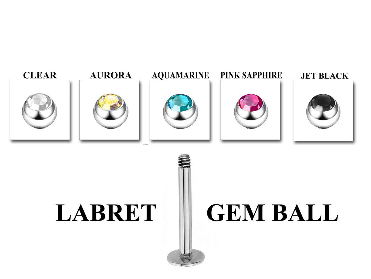 Titanium Labret Stud: Custom Lip Piercing, 16g/14g, Spike/Ball