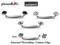 Titanium Staple Barbell: Flat Surface Dermal Piercing with Pyramid Crystal