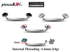 Titanium Staple Barbell: Flat Surface Dermal Piercing with Pyramid Crystal