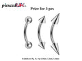 Surgical Steel Curve Barbell: Daith, Helix Piercing (3pcs)