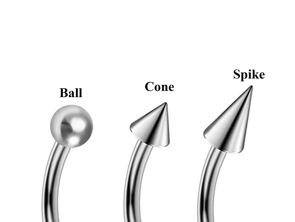 Surgical Steel Curve Barbell: Daith, Helix Piercing (3pcs)