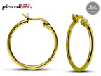 Sterling Silver Hoop Earrings: Latch Back, 14mm-20mm