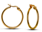 Sterling Silver Hoop Earrings: Latch Back, 14mm-20mm