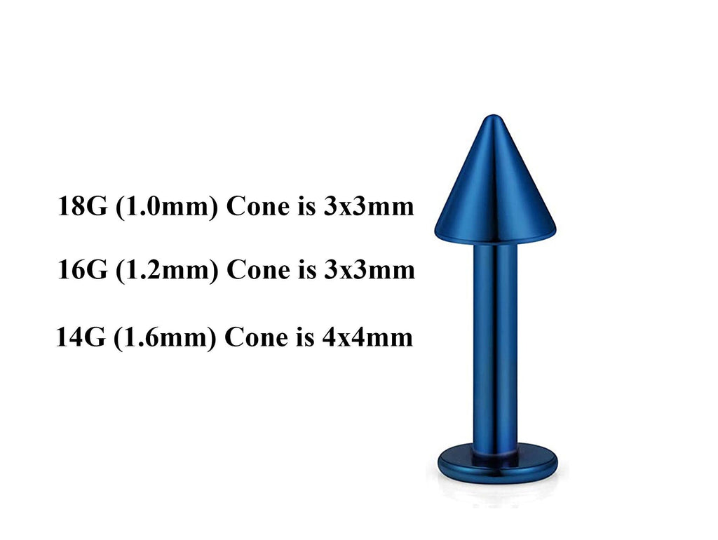 Teal Blue Labret Stud: Surgical Steel Lip Piercing (18g, 16g, 14g)