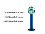 Teal Blue Labret Stud: Surgical Steel Lip Piercing (18g, 16g, 14g)