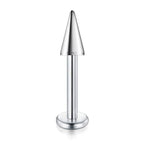 Custom Surgical Steel Labret Lip Piercing: 16g/14g, Spike, Gem, Ball