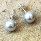 Freshwater Pearl Stud Earrings: White, Peach, Grey - Surgical Steel