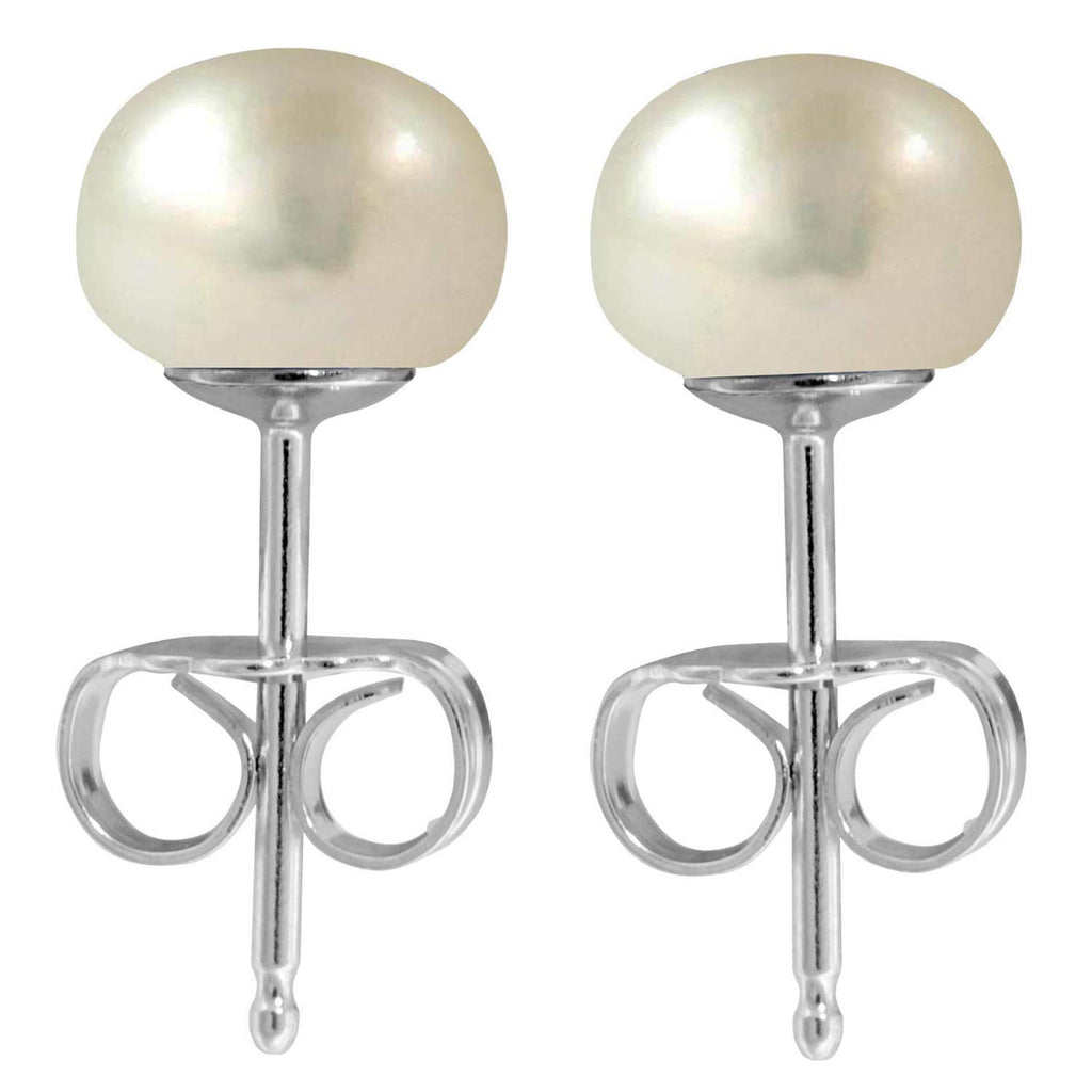 Freshwater Pearl Stud Earrings: White, Peach, Grey - Surgical Steel