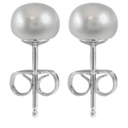 Freshwater Pearl Stud Earrings: White, Peach, Grey - Surgical Steel
