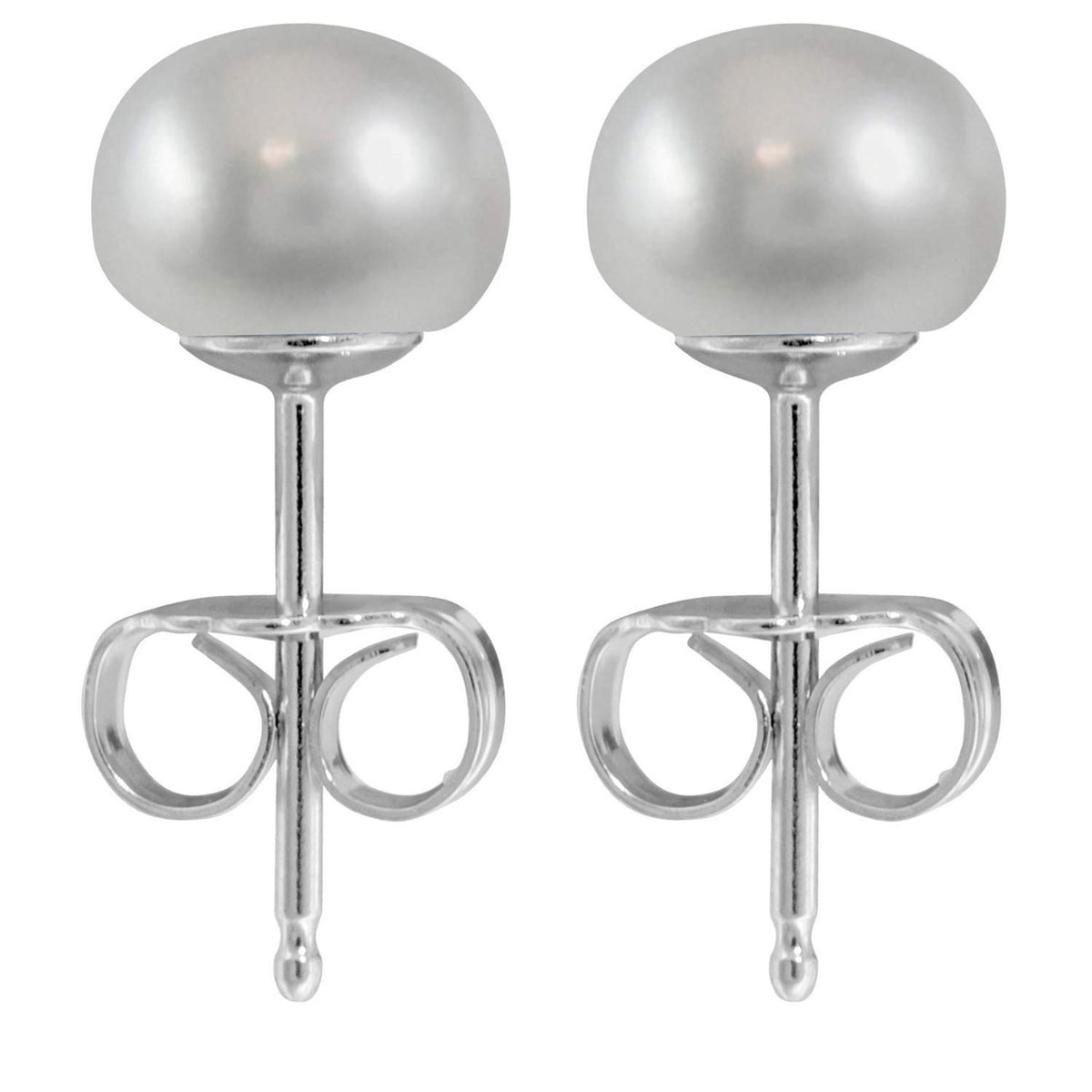 Freshwater Pearl Stud Earrings: White, Peach, Grey - Surgical Steel