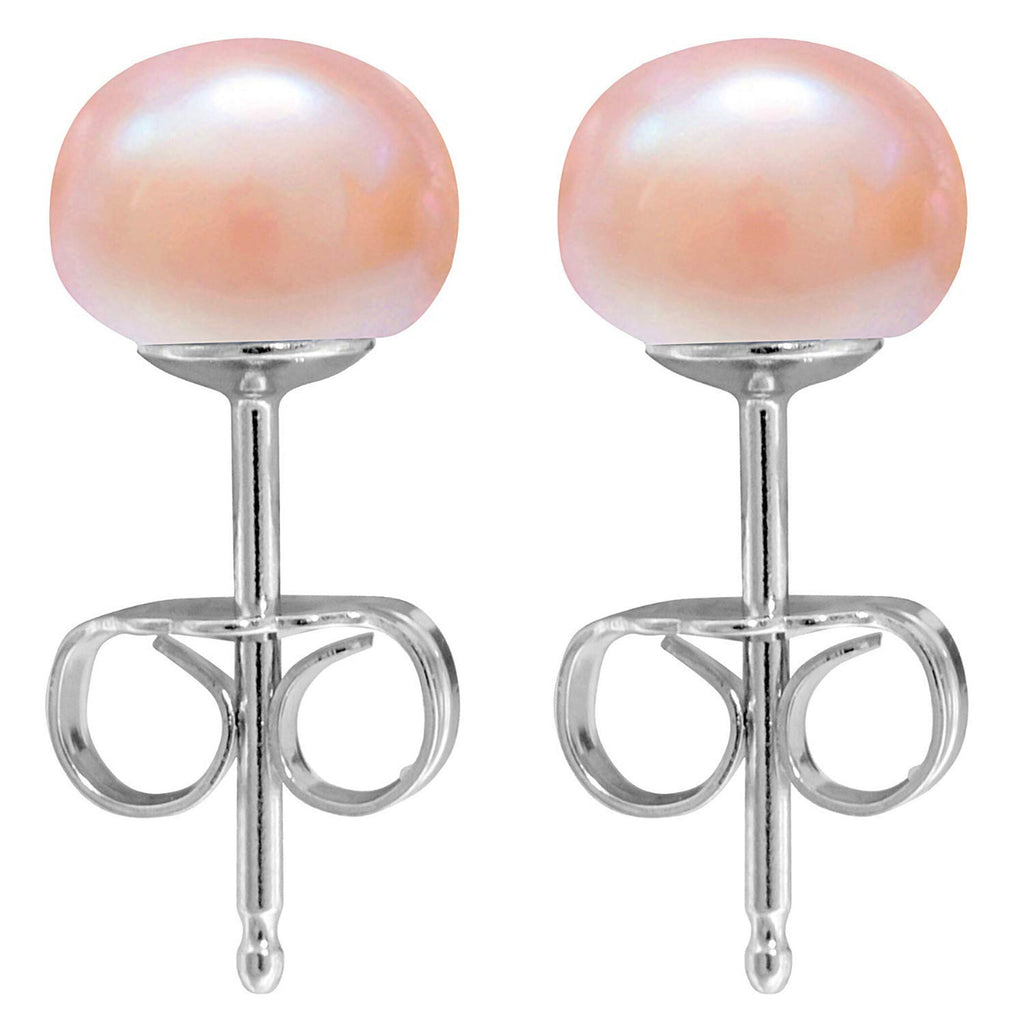 Freshwater Pearl Stud Earrings: White, Peach, Grey - Surgical Steel