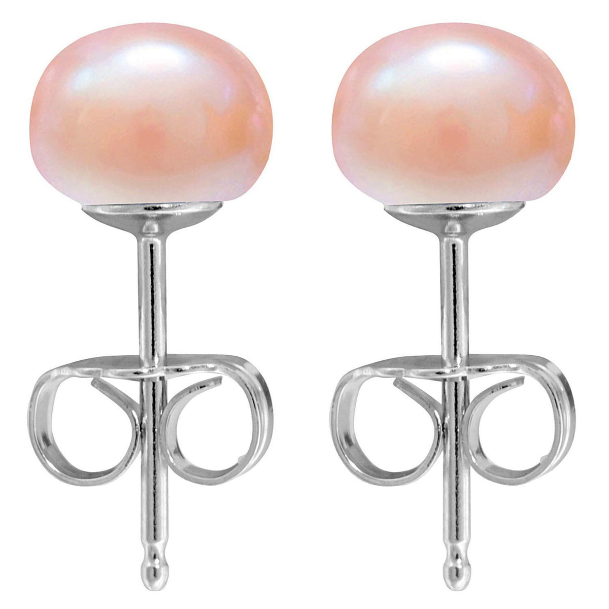Freshwater Pearl Stud Earrings: White, Peach, Grey - Surgical Steel