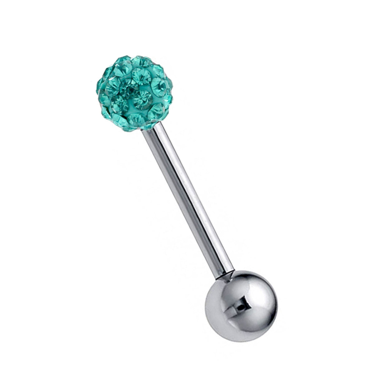 Titanium Barbell Piercing with Single Disco Ball (16g, 14g)