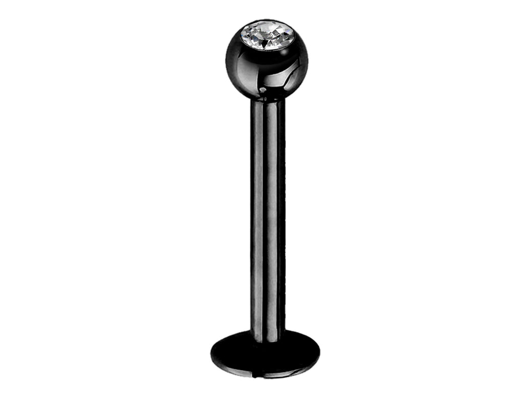 Titanium Labret Lip Stud: Crystal Gem Piercing (18g, 16g, 14g)