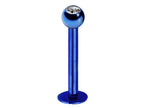 Titanium Labret Lip Stud: Crystal Gem Piercing (18g, 16g, 14g)