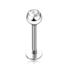 Gem Crystal Ball Labret: Surgical Steel Lip Piercing (18g/16g/14g)