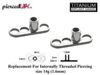 Titanium Dermal Anchor Replacement: 14g Base Plate (2 Pieces)