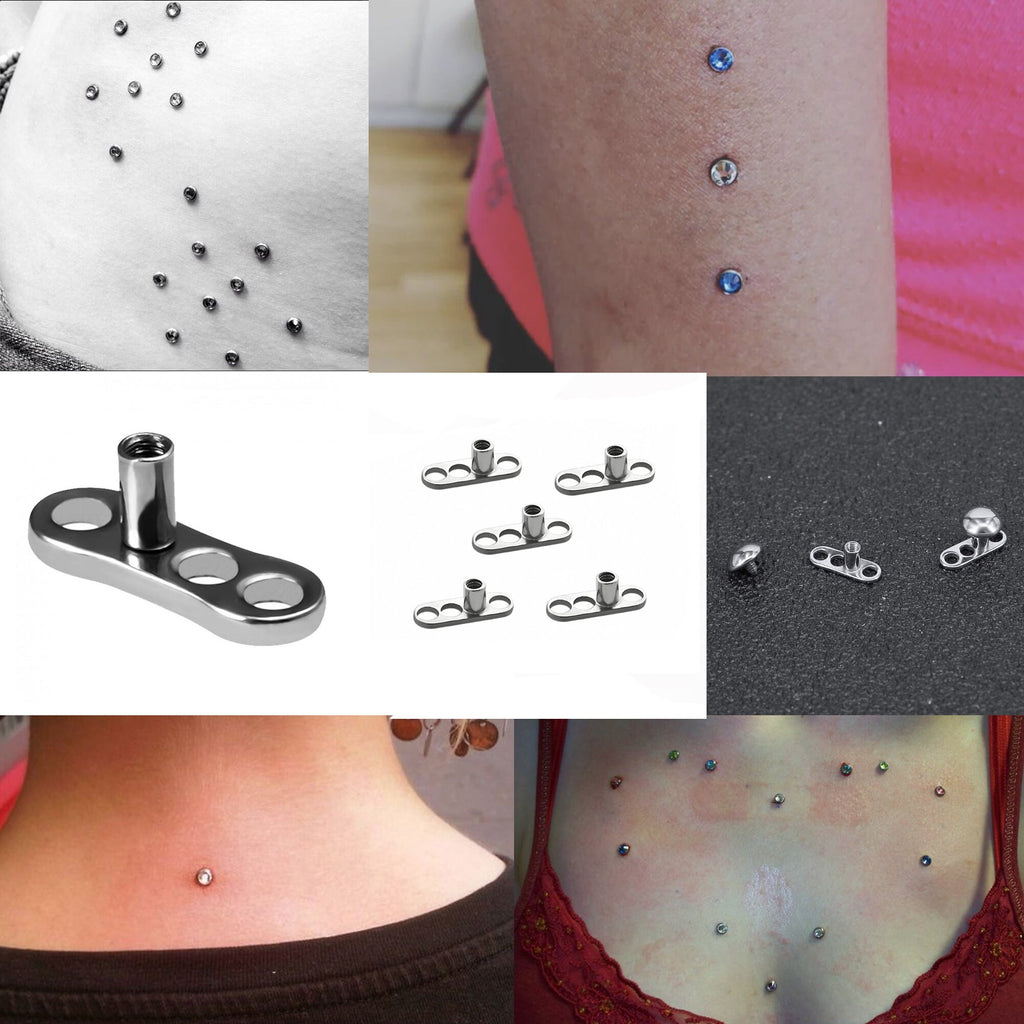 Titanium Dermal Anchor Replacement: 14g Base Plate (2 Pieces)
