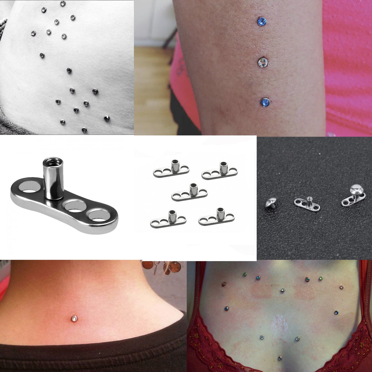 Titanium Dermal Anchor Replacement: 14g Base Plate (2 Pieces)