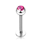 Gem Crystal Ball Labret: Surgical Steel Lip Piercing (18g/16g/14g)