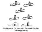 Titanium Dermal Anchor Replacement: 14g Base Plate (2 Pieces)