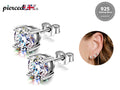 Sterling Silver Round Crystal Stud Earrings (2mm to 7mm)