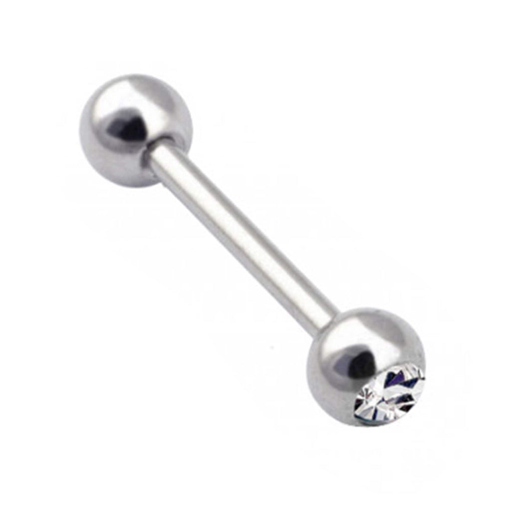 Gem Ball Industrial Barbell Piercing: Surgical Steel (14g-18g)
