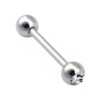 Gem Ball Industrial Barbell Piercing: Surgical Steel (14g-18g)