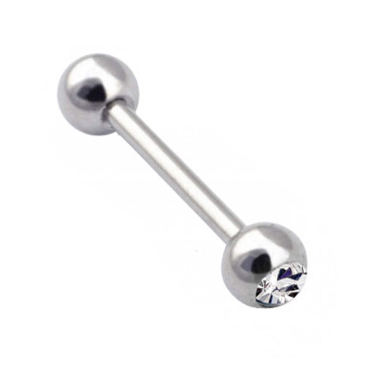 Gem Ball Industrial Barbell Piercing: Surgical Steel (14g-18g)