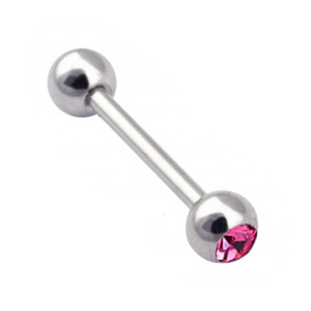 Gem Ball Industrial Barbell Piercing: Surgical Steel (14g-18g)