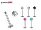 Crystal Ball Labret Stud: Surgical Steel Flatback Lip Piercing