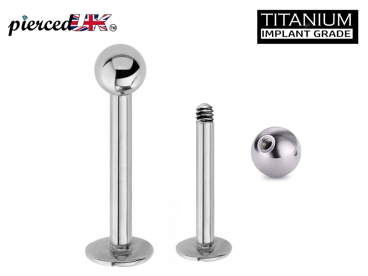 Titanium Flatback Labret Stud: Lip, Chin, Ear Piercing Jewelry (18g, 16g, 14g)