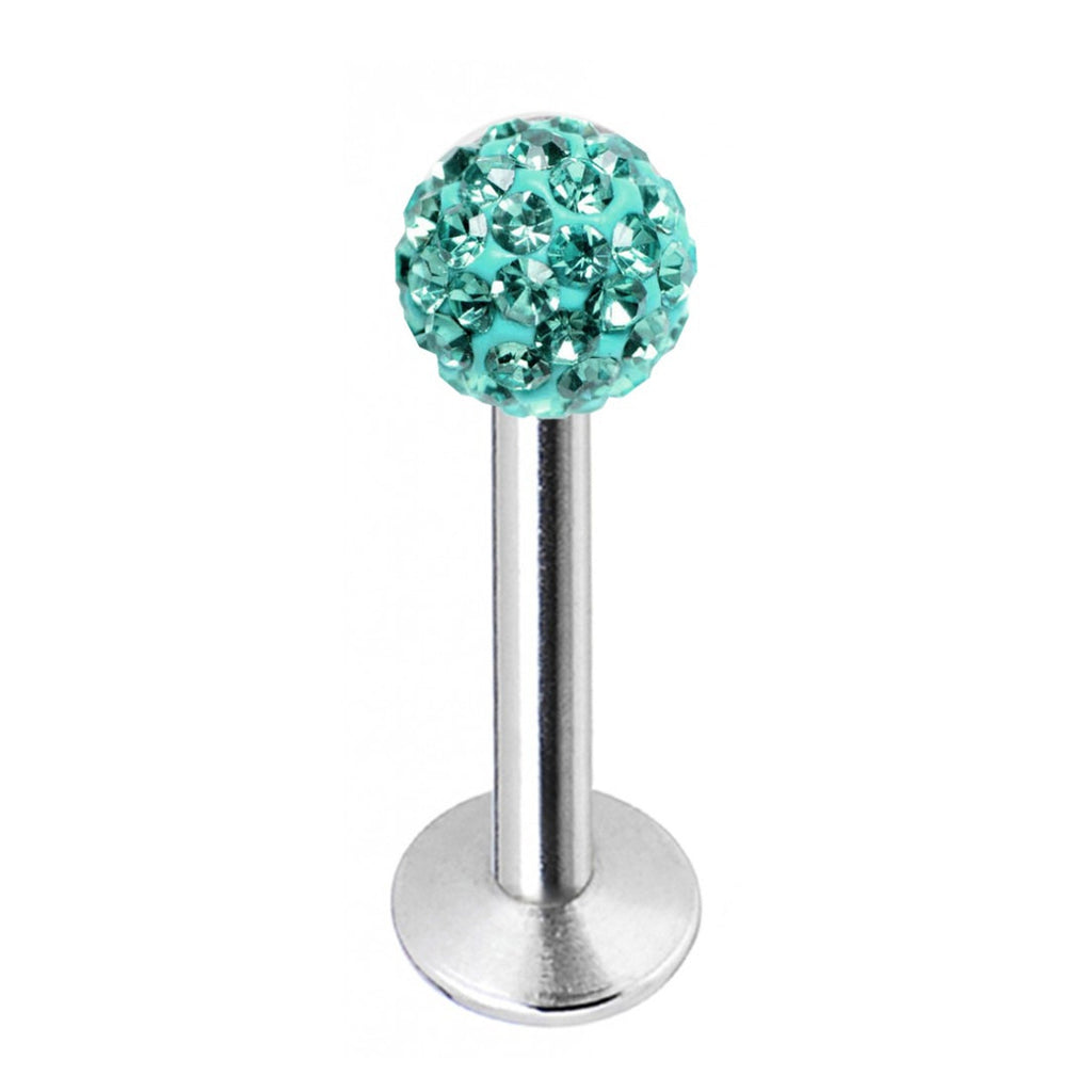 Crystal Ball Labret Stud: Surgical Steel Flatback Lip Piercing